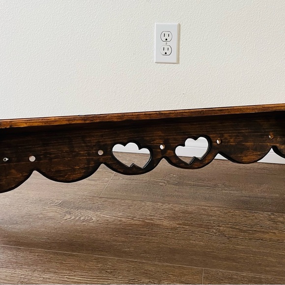 Rustic Brown Wooden Wall Shelf - Picture 3 of 13